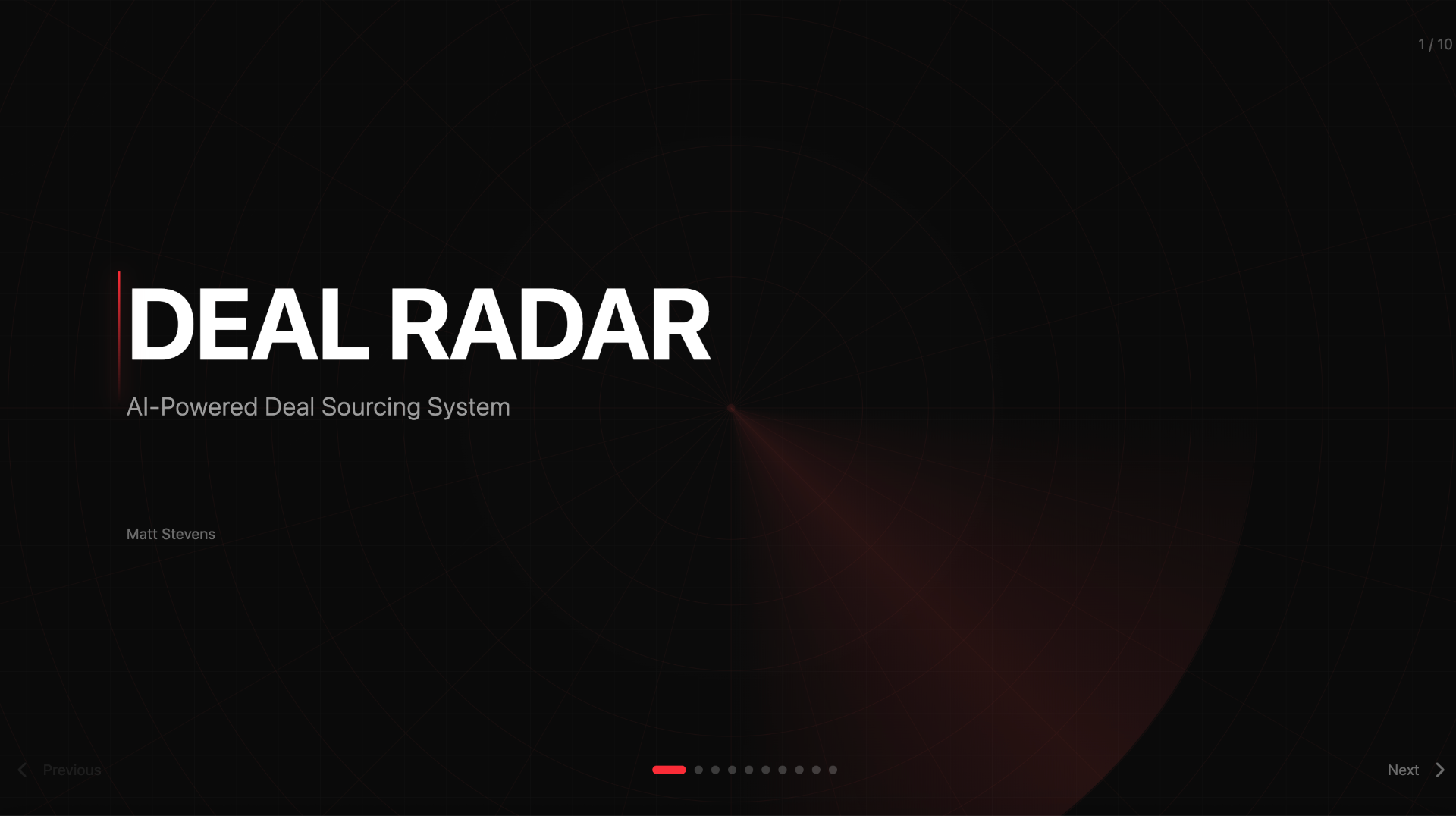 Deal Radar system